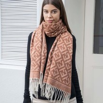 New Maze Pattern Blanket Scarf With Tassels - £9.71 GBP