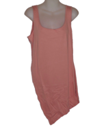 DKNYC Cotton Tank Top Hi Low Asymmetrical Hem Size L ~ Pink - $216.75 MXN