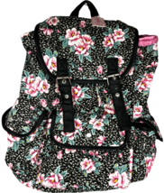 Candie&#39;s Floral Print Backpack Bag Black Trim - NWT Retail $60.00  #AS34 - $630.54 MXN