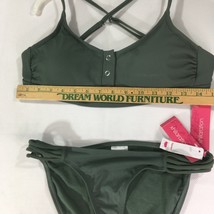 Xhilaration Bikini Set NEW (with Tags) Top Padded Front Snap Green Bottoms Small - £15.81 GBP