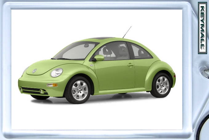 KEYTAG GREEN VW NEW BEETLE VOLKSWAGEN KEY CHAIN LLAVERO SCHLÜSSELANHÄNGE... - $19.95