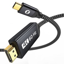 Usb C To Hdmi Cable 6Ft, 4K@60Hz Hdr [Aluminum Shell, Gold-Plated Plug] Braided  - £25.16 GBP