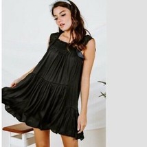Free People NWT Want Your Love Mini Dress Sz Small BoHo Black MSRP $78 - £38.94 GBP
