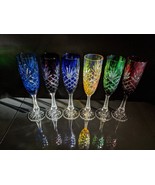 Faberge  Odessa  Colored Crystal Champagne Flutes  NIB - €1.333,67 EUR