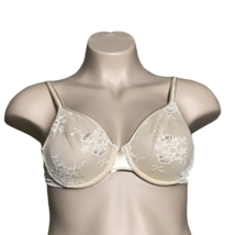 34D Lily of France Bra ~ Nude ~ Underwire ~ Adjustable Straps ~ Lace - £10.39 GBP