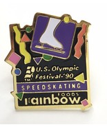 Rainbow Foods U.S. Olympic Festival 1990 SPEED SKATING Vintage Lapel Hat... - $6.00