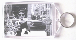 Breakfast At Tiffany&#39;s Keychain Audrey Hepburn Holly Golightly Key Chain Ring - £6.40 GBP