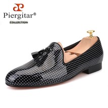Piergitar 2021 Black Colors Patent Leather men tassel casual shoes Plus Size Men - £202.90 GBP