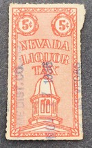 Vintage Nevada Liquor Tax Stamp Cancelled Nov 17 1936 Las Vegas 1 1/2&quot; x... - £13.12 GBP
