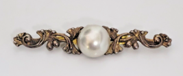 Faux Pearl Gold Tone Ornate Vintage Collar Victorian Style Brooch Pin Je... - £8.00 GBP