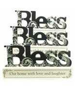 Inspirational Bless Our Home With Love Laughter Wooden Cutout Tabletop S... - $731.27 MXN
