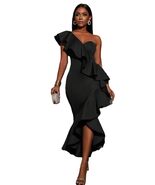 Women's Long Mermaid Gown, One Shoulder, Slim Fit Formal Evening Dress, ... - $87.22
