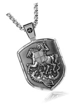 St. George Saint Medal Cross Shield Protection 925 - $277.89