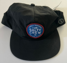 New Salty Crew Mens Water Resistant Snap Back Hat Snapback Black - $29.99