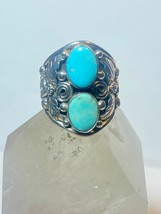 Turquoise ring Navajo southwest sterling silver women men size 14.50 - £148.31 GBP
