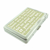 Love or Hate Em1 100&#39;s Size Cigarette Case with Built in Lighter Metal Wallet - £17.42 GBP