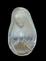 Vtg Fenton Madonna Prayer Candle Light Vase Satin Crystal Satin Velvet Glass - £46.56 GBP