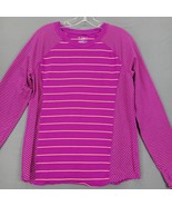 Tek Gear Women Shirt Size L Purple Stripe DryTek Classic Long Sleeve Rou... - £8.42 GBP
