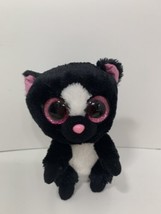 Ty Beanie Boos small plush Flora skunk 2017 stuffed animal black pink eyes ears - $5.93