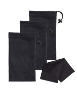 Mamlyn Set of 3 Microfiber Soft Sunglasses Pouches, With Drawstring Closure - $7.91