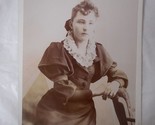Vtg Cabinet Card Woman Black/White by Leonard in Richland Center Wis 6 1... - £14.16 GBP
