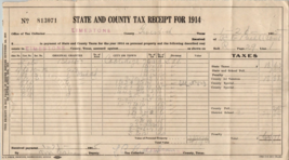 Antique Signed LB Richardson Limestone County Coolidge TX Texas 1914 Tax... - $35.12