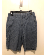NEW Lands End Womens SZ 2 Denim Chambray Look Bermuda Shorts 28X12 - $279.34 MXN