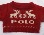 Build A Bear Sized Red Knit Polo Sweater For 16-18&quot; Bears - £11.93 GBP