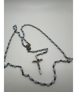 Vintage Blue Pearlescent Rosary 28” Loop - £17.08 GBP