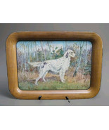Vintage 1940s Ole Larsen English Setter Bird Dog Painted Metal Tray  - $1,393.96 MXN
