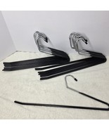 20 Pants Hangers Chrome Metal Open End Non-Slip Trousers Slacks Jeans Ti... - $22.76