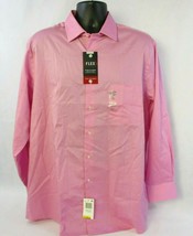 Van Heusen Mens Large Oxford Shirt Regular Fit Flex Collar Stretch Desert Rose - £12.32 GBP