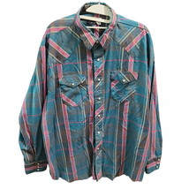 Wrangler Big Man Mens Button Down Shirt Multi-Color Size 1X Polyester Blend - £14.20 GBP