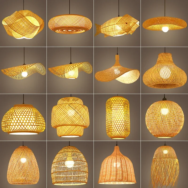 Chinese style Bamboo Pendant Lamp line length 1.5m cafeteria Chandeliers... - $23.12+