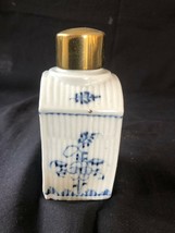 Antique 19thC German Porcelain Blue Onion Tea Caddy Jar Teedose. Silver lid - £95.57 GBP