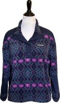 Columbia Pullover Fleece Sweater Jacket Size XXL Navy Blue Purple Aztec Print - £35.04 GBP