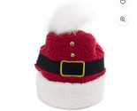 Holiday Time Christmas Red Santa Buckle Sherpa Fleece Beanie - $22.99