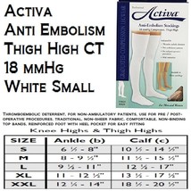 Activa Anti-EMB Thigh High Closed Toe 18mmHg (White) Small - $21.34