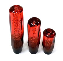 JDM Crystal Shift Knob Stick Transparent Red/Black Bubble Manual Gear Shifter - £12.61 GBP+