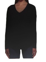 Women Top Black Knit Long Sleeve Waffle Top Size Small - $280.64 MXN