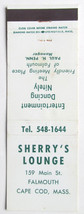 Sherry&#39;s Lounge - Cape Cod, Massachusetts Restaurant 20 Strike Matchbook Cover - £1.36 GBP