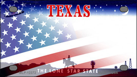 Texas with American Flag Novelty Mini Metal License Plate Tag - £11.76 GBP