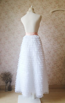 WHITE Tiered Tulle Skirt Outfit Women Custom Plus Size Tulle Skirt for Wedding image 3