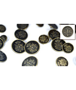 Set of Die Cast Metal Blazer Buttons W186-AG Bronze Colour 3L/7S ø20mm, ... - £14.21 GBP