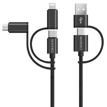 2Pack Usb C Multi Fast Charging Cable Pd 60W Nylon Braided Cord 5-In-1 3A Usb A/ - £36.95 GBP