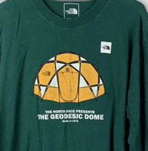The North Face T Shirt Long Sleeve Geodesic Dome Logo Green TNF Camp Trail XL - $29.99