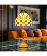 Delicate Art Deco Tiffany Table Lamp &quot; Poirot &quot; Unique Salonlampe Brass ... - $346.86