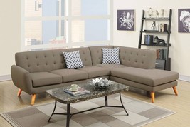 Ayrum 2-Piece Sectional Sofa Upholstered in Grey Polyfiber - £871.61 GBP
