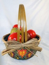 Fake Faux Fruit Lot Apples Pears in great fall basket  - £12.04 GBP