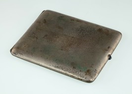 800 Silver German Hammered Cigarette Case w/ Blue Sapphire Cabochon Clas... - $13,669.85 MXN